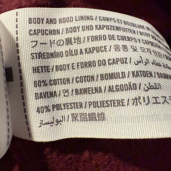 Abercrombie & Fitch Fleece Hoodie Maroon Burgundy XS Pullover Kangaroo Pocket - Picture 6 of 8